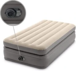 Intex Prime Comfort - Luchtbed - 1-Persoons - 99x191x51 Cm (BxLxH) - Grijs - Met Ingebouwde Motorpomp -Campingwinkel 1200x1126 1