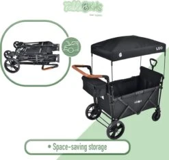 FableKids LEO X2 Lite Opvouwbare Handkar Met Dak Onyx Zwart -Campingwinkel 1200x1131 7