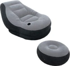Intex Lounge Stoel - Ultra Lounge - Opblaasbaar - Grijs/zwart -Campingwinkel 1200x1132