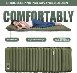 ETROL Camping Slaapmat-2-in-1 Zelfopblazende Kampeermat Met Kussen (78"x 28"), Lichtgewicht, Dik 4"compact Kussen, Geschikt Voor Zelfrijdende Reizen, Lekvrije, Waterdichte Tent -Campingwinkel 1200x1132 5