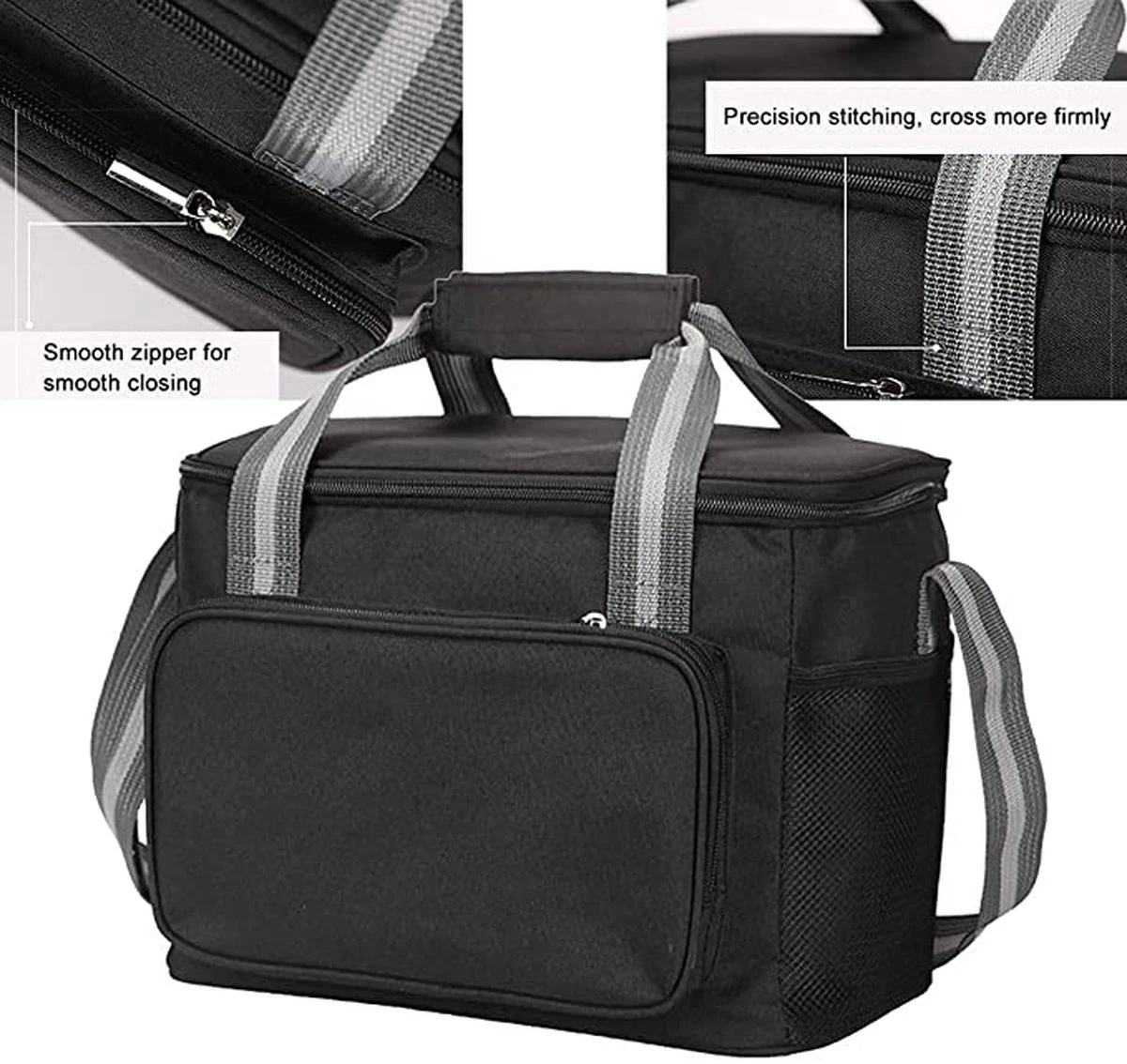 IBright Koeltas Opvouwbaar 15 Liter - 4 Laags Geïsoleerde Lunchtas - Waterdicht - Zwart 8 IBright Koeltas Opvouwbaar 15 Liter - 4 Laags Geïsoleerde Lunchtas - Waterdicht - Zwart - Afbeelding 8