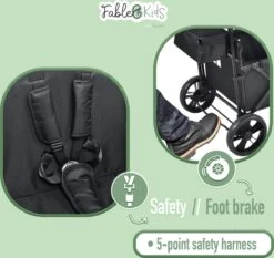 FableKids LEO X2 Lite Opvouwbare Handkar Met Dak Onyx Zwart -Campingwinkel 1200x1134 9