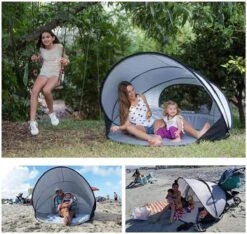 Deryan Luxe Pop Up Strandtent XXL - Anti-UV 50+ - Zilver -Campingwinkel 1200x1137 3