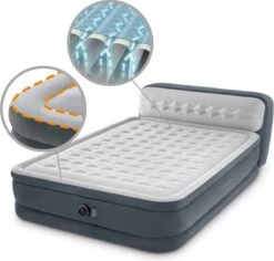 Intex 64448 - Queen Deluxe Ultra-Plush Zelfopblazend 2-persoons Luchtbed Met Hoofdboord (203x152x46cm) -Campingwinkel 1200x1146