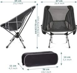 Smartpeas Campingstoel Van Stevig 600D Polyester En Aluminium - Lichtgewicht En Opvouwbaar - Camping Gadget Inclusief Zijzakken +Plus: Strandmat & Draagtas -Campingwinkel 1200x1150 2
