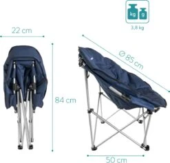 Navaris Klapstoel Met Draagtas - Campingstoel - Draagbare Stoel Voor Kamperen, Festivals En Vissen - Strandstoel - Inklapbaar - Donkerblauw -Campingwinkel 1200x1150 5
