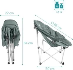 Navaris Klapstoel XXL - Campingstoel Met Opbergtas - Draagbare Stoel Voor Kamperen, Festivals En Vissen -Strandstoel - Inklapbaar - Grijs -Campingwinkel 1200x1150 6