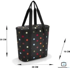 Reisenthel Thermoshopper Koeltas - 15L - Dots Zwart -Campingwinkel 1200x1159 2