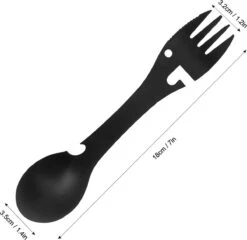 Luverno® - Spork - Incl. Bescherm Hoes - RVS - Bestek To Go - Reisbestek - Keukengadget - 5 In 1 Camping Bestek - Zwart -Campingwinkel 1200x1164 11