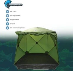 FisherPro WildLand Tent –comfortabele Vistent – Handige Strandtent – Compacte Festival Tent - Uitbreid Mogelijkheden Met Stormcover - Geschikt Voor 2 Personen -Campingwinkel 1200x1164 5