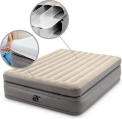 Intex Prime Comfort - Luchtbed - 2-Persoons - 152x203x51 Cm (BxLxH) - Grijs - Met Ingebouwde Motorpomp -Campingwinkel 1200x1170