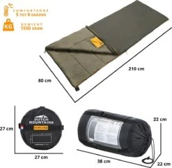 Dutch Mountains Slaapzak Vlieland XL - Grote Katoenen 210 X 80cm Lichtgewicht - Incl. Tasje En Tochtstrip -Comfortzone: 5-8 Graden- -Campingwinkel 1200x1178 2