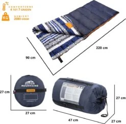 Dutch Mountains Slaapzak Goeree XL - Extra Groot 220x90cm - Katoenen Binnenkant - Aanritsbaar - Tochtstrip En Compressiehoes -Campingwinkel 1200x1182 3