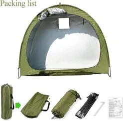 Merkloos Fietstent, Beschermhoes Fietsenschuur, Tent Voor Camping In De Open Lucht-groen 200*80*165CM -Campingwinkel 1200x1182 5