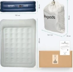 LifeGoods Luchtbed - 2 Persoons - Met Ingebouwde Pomp - Incl. Draagtas En Reparatiekit -Campingwinkel 1200x1184 1