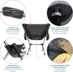 Smartpeas Campingstoel Van Stevig 600D Polyester En Aluminium - Lichtgewicht En Opvouwbaar - Camping Gadget Inclusief Zijzakken +Plus: Strandmat & Draagtas -Campingwinkel 1200x1186 2