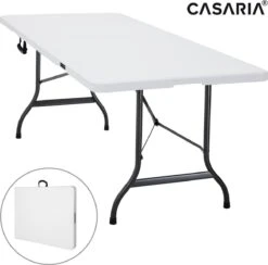 Casaria Tuintafel Opvouwbaar – Met Draaggreep 220x70 Cm – Wit -Campingwinkel 1200x1187 2