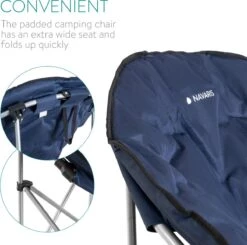 Navaris Klapstoel Met Draagtas - Campingstoel - Draagbare Stoel Voor Kamperen, Festivals En Vissen - Strandstoel - Inklapbaar - Donkerblauw -Campingwinkel 1200x1188 1