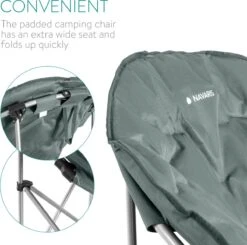 Navaris Klapstoel XXL - Campingstoel Met Opbergtas - Draagbare Stoel Voor Kamperen, Festivals En Vissen -Strandstoel - Inklapbaar - Grijs -Campingwinkel 1200x1188 2
