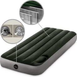Intex Luchtbed - 1-Persoons - 76 X 191 X 25 Cm - Groen - Met Ingebouwde Voetpomp + Hoeslaken Wit + Reparatieset -Campingwinkel 1200x1189 2