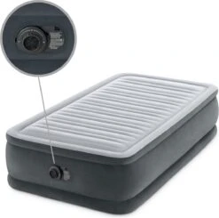 Intex Luchtbed - 1-Persoons - 99 X 191 X 46 Cm - Grijs - Met Ingebouwde Pomp, Hoeslaken Wit En Reparatieset -Campingwinkel 1200x1190 4