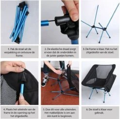 Lopoleis® Campingstoel – Campingstoel Opvouwbaar – Visstoel – Vouwstoel – Strandstoel – Inklapbaar – Lichtgewicht – Outdoor Stoel - Hoge Rugleuning -Campingwinkel 1200x1190 5