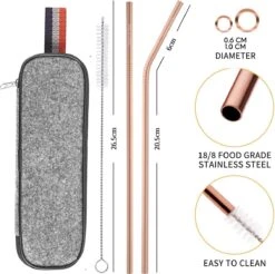 House Of Husk Reisbestek - Reis Bestekset - Chopsticks - Metalen Rietjes Met Borstel - Lepel - Vaatwasserbestendig - RVS - 7 Delig - Rose Goud -Campingwinkel 1200x1193 6