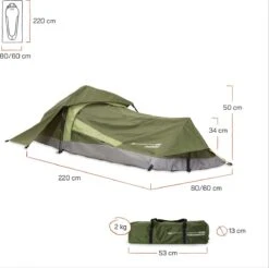 Where Tomorrow Solo Tent 220X80X50 Cm - Groen - 1 Persoons -Campingwinkel 1200x1195 6