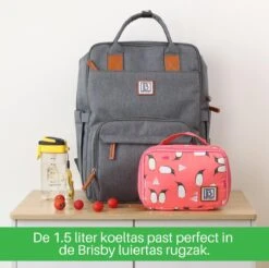 Brisby 4 Laags Geïsoleerde Koeltas - Lunchtas 1.5 Liter - Roze Pinguïn -Campingwinkel 1200x1195 9