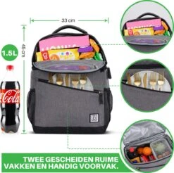 Brisby 4 Laags Geïsoleerde Koeltas Rugzak - 25 Liter - Met Handige Vakken Voor Bestek En Essentials - Waterafstotend Materiaal - Donkergrijs -Campingwinkel 1200x1196 23