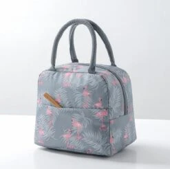 Koeltas - Lunchtas - Volwassenen En Kinderen - Compact & Handig: Zomer - Picknick -School - Lunch - Werk - Grijs Flamingo -Campingwinkel 1200x1196 25