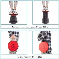 Kampeerkruk - Uitschuifbare Kruk - Rood/Zwart- Tot 120 Kg - Travel Stool - Opvouwbare Campingkruk - Inklapbaar Krukje - Telescopische Kruk - Camping - Outdoor -Campingwinkel 1200x1198 3