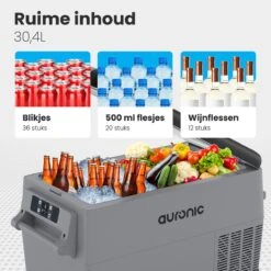 Auronic Elektrische Koelbox - 30.4L - Compressor - 12V En 240V - Grijs 16 Auronic Elektrische Koelbox - 30.4L - Compressor - 12V En 240V - Grijs -Campingwinkel 1200x1200 1090