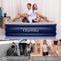 OlarHike Queen Size Luchtmatras Met Geïntegreerde Elektrische Pomp, Zelfopblazend Luchtbed, Voor 2 Personen, Premium Gastenbed, Opblaasbaar Matras Voor Camping Of Thuisgebruik, 203 X 152 X 46 Cm -Campingwinkel 1200x1200 121