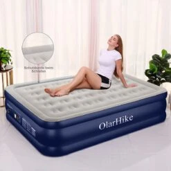 OlarHike Queen Size Luchtmatras Met Geïntegreerde Elektrische Pomp, Zelfopblazend Luchtbed, Voor 2 Personen, Premium Gastenbed, Opblaasbaar Matras Voor Camping Of Thuisgebruik, 203 X 152 X 46 Cm -Campingwinkel 1200x1200 122