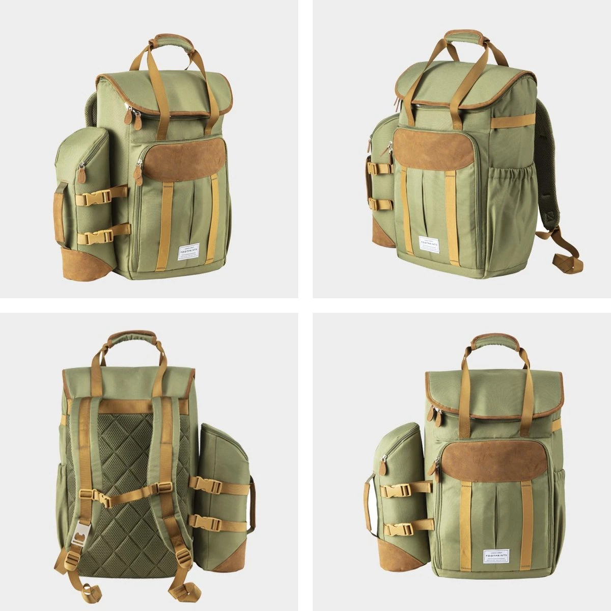 Cabinmax Koeltas - Koelrugzak - Picknick - Picknicktas Met Flessenhouder - Koelrugtas 24L - Olive Green 8 Cabinmax Koeltas - Koelrugzak - Picknick - Picknicktas Met Flessenhouder - Koelrugtas 24L - Olive Green - Afbeelding 8