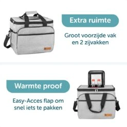 ForDig Koeltas XL Grijs (30 Liter) - Gemaakt Van 600D Polyester Met PEVA-Voering - Ruimte Voor 40 Blikjes Of 20 Halve Liter Flessen - Opvouwbaar Koel Tas Met Easy-Acces Flap - Ruimte Voor Bestek - Picknick Cool Bag - Coolerbag - Grote Cooler -Campingwinkel 1200x1200 1281
