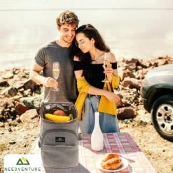 Needventure Koeltas - Lunchtas - Koelrugtas - Picknicktas - 20 Liter - Flessenhouder - Bieropener - Grijs -Campingwinkel 1200x1200 1315