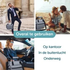 ForDig Lunchtas Grijs - Koeltas Gemaakt Van 600D Polyester Met PEVA-Voering - Ruimte Voor Lunchtrommel / Snacks / Blikjes - Koel Tas Met Mesh Opbergruimtes En Ruimte Voor Bestek - Lunch Tas Cool Bag - Coolerbag - Kleine Cooler -Campingwinkel 1200x1200 1331