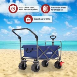 AREBOS Handkar | Transportwagen | Apparatuurwagen | Opvouwbaar | Duwstang| Blauw -Campingwinkel 1200x1200 1633
