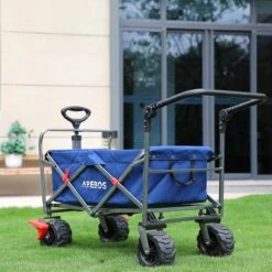 AREBOS Handkar | Transportwagen | Apparatuurwagen | Opvouwbaar | Duwstang| Blauw -Campingwinkel 1200x1200 1634
