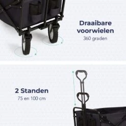 LifeGoods Bolderkar - Opvouwbaar - Draaibare Wielen - 2 Standen - 70KG Draagkracht - Zwart 12 LifeGoods Bolderkar - Opvouwbaar - Draaibare Wielen - 2 Standen - 70KG Draagkracht - Zwart -Campingwinkel 1200x1200 1717