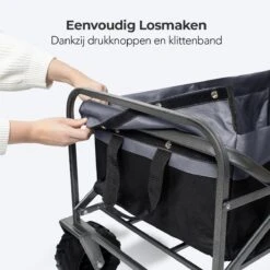 LifeGoods Bolderkar - Opvouwbaar - Tot 80KG - 94L - Wasbaar Polyester - 98x45cm - Zwart/Grijs -Campingwinkel 1200x1200 1731