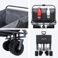 LifeGoods Bolderkar - Opvouwbaar - Tot 80KG - 94L - Wasbaar Polyester - 98x45cm - Zwart/Grijs -Campingwinkel 1200x1200 1734