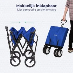 LifeGoods Bolderkar - Opvouwbaar - Draaibare Wielen - 2 Standen - 70KG Draagkracht - Blauw -Campingwinkel 1200x1200 1744