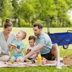 LifeGoods Bolderkar - Opvouwbaar - Draaibare Wielen - 2 Standen - 70KG Draagkracht - Blauw -Campingwinkel 1200x1200 1747