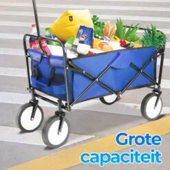 Merkloos Bolderkar - Bolderkar Opvouwbaar - Bolderwagen - Bolderwagen Opvouwbaar - Blauw -Campingwinkel 1200x1200 1784