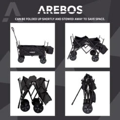AREBOS Handwagen Vouwbare Dak Handwagen Vouwbare Trolley Uitrustingswagen Zwart -Campingwinkel 1200x1200 1787