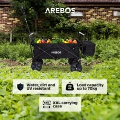 AREBOS Handwagen Vouwbare Dak Handwagen Vouwbare Trolley Uitrustingswagen Zwart -Campingwinkel 1200x1200 1790