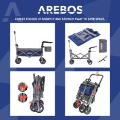 AREBOS Premium Steekwagen Met Dak Opvouwbare Tuinkar Handkar Bolderkar Blauw / Grijs 20 AREBOS Premium Steekwagen Met Dak Opvouwbare Tuinkar Handkar Bolderkar Blauw / Grijs -Campingwinkel 1200x1200 1815